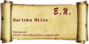 Barinka Milos névjegykártya
